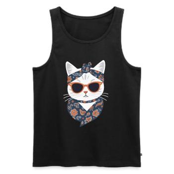 Cute Cat Mom Cat Lover Mom Style - Men's Premium Organic Tank Top - black - Front - AI Model Male 178 light (178cm)