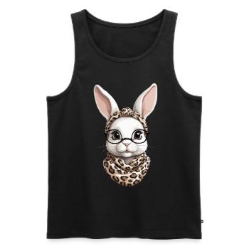 Maman Lapin Mignon Lapin Maman Mignon Lapin de Pâques - Débardeur bio Premium Homme - noir - Devant - Michal (187cm)