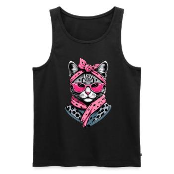 Cute Cat Mom Cat Lover Mom Style - Men's Premium Organic Tank Top - black - Front - AI Model Male 178 light (178cm)