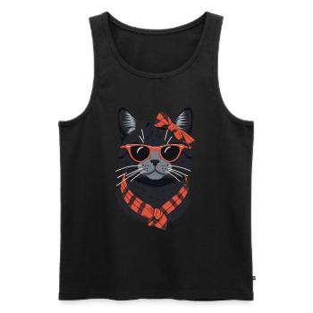 Cute Cat Mom Cat Lover Mom Style - Men's Premium Organic Tank Top - black - Front - AI Model Male 178 light (178cm)
