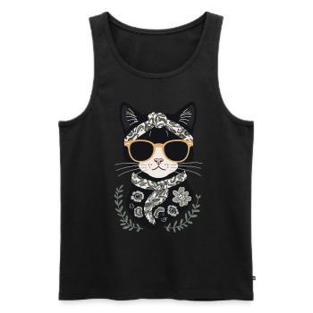 Niedliche Katzenmama Katzenliebhaber Mutti Stil - Männer Premium Bio Tank Top - Schwarz - Vorne - AI Model Male 178 light (178cm)