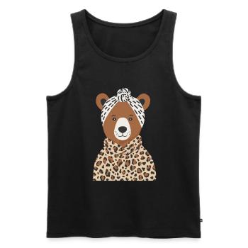Funny Mama Bear Mother Bear Bear Lover - Men's Premium Organic Tank Top - black - Front - AI Model Male 178 light (178cm)