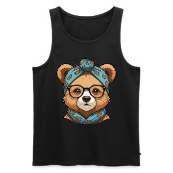 Funny Mama Bear Mother Bear Bear Lover - Men's Premium Organic Tank Top - black - Front - AI Model Male 178 light (178cm)