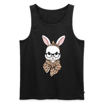 Maman Lapin Mignon Lapin Maman Mignon Lapin de Pâques - Débardeur bio Premium Homme - noir - Devant - AI Model Male 178 light (178cm)
