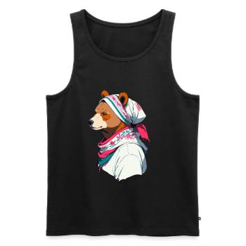 Funny Mama Bear Mother Bear Bear Lover - Men's Premium Organic Tank Top - black - Front - AI Model Male 178 light (178cm)