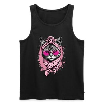 Cute Cat Mom Cat Lover Mom Style - Men's Premium Organic Tank Top - black - Front - AI Model Male 178 light (178cm)