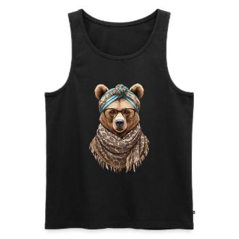 Funny Mama Bear Mother Bear Bear Lover - Men's Premium Organic Tank Top - black - Front - AI Model Male 178 light (178cm)