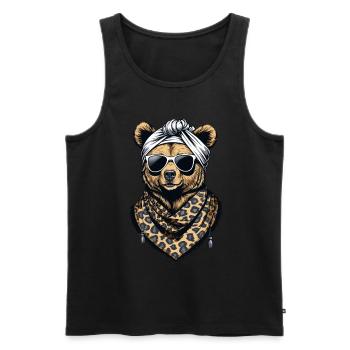 Funny Mama Bear Mother Bear Bear Lover - Men's Premium Organic Tank Top - black - Front - AI Model Male 178 light (178cm)