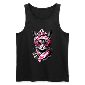 Cute Cat Mom Cat Lover Mom Style - Men's Premium Organic Tank Top - black - Front - AI Model Male 178 light (178cm)