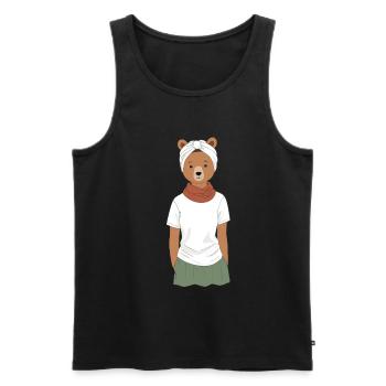 Funny Mama Bear Mother Bear Bear Lover - Men's Premium Organic Tank Top - black - Front - AI Model Male 178 light (178cm)