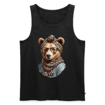 Funny Mama Bear Mother Bear Bear Lover - Men's Premium Organic Tank Top - black - Front - AI Model Male 178 light (178cm)