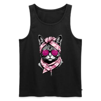 Cute Cat Mom Cat Lover Stylish - Men's Premium Organic Tank Top - black - Front - Michal (187cm)