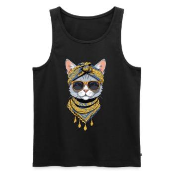 Cute Cat Mom Cat Lover Mom Style - Men's Premium Organic Tank Top - black - Front - AI Model Male 178 light (178cm)