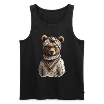 Funny Mama Bear Mother Bear Bear Lover - Men's Premium Organic Tank Top - black - Front - AI Model Male 178 light (178cm)