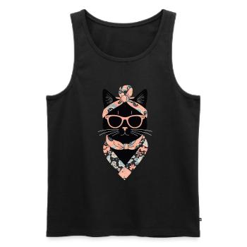 Cute Cat Mom Cat Lover Mom Style - Men's Premium Organic Tank Top - black - Front - AI Model Male 178 light (178cm)