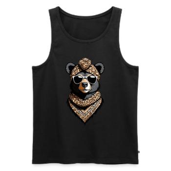 Funny Mama Bear Mother Bear Bear Lover - Men's Premium Organic Tank Top - black - Front - AI Model Male 178 light (178cm)