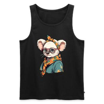 Drôle Koala Maman Mignon Fête Des Mères Amour - Débardeur bio Premium Homme - noir - Devant - AI Model Male 178 light (178cm)
