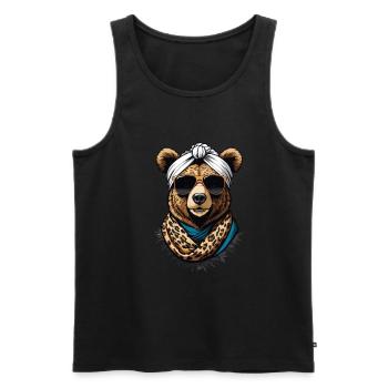 Funny Mama Bear Mother Bear Bear Lover - Men's Premium Organic Tank Top - black - Front - AI Model Male 178 light (178cm)
