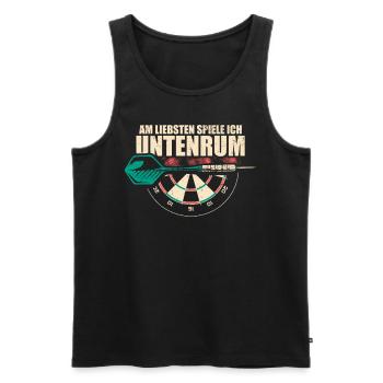 Chemise d’humour Dartplayer - Bas - Débardeur bio Premium Homme - noir - Devant - Michal (187cm)