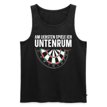 Chemise d’humour Dartplayer - Bas - Débardeur bio Premium Homme - noir - Devant - Michal (187cm)