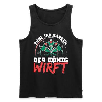Darts Player King Shirt - Men's Premium Organic Tank Top - black - Front - AI Model Male 178 light (178cm)