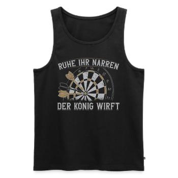 Darts Player King Shirt - Men's Premium Organic Tank Top - black - Front - AI Model Male 178 light (178cm)