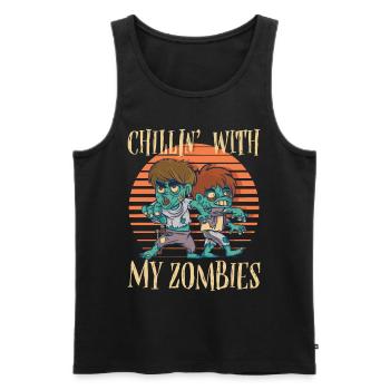 Zombie crew t-shirt - Men's Premium Organic Tank Top - black - Front - Michal (187cm)