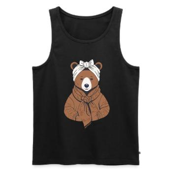 Funny Mama Bear Mother Bear For Bear Lovers - Men's Premium Organic Tank Top - black - Front - AI Model Male 178 light (178cm)