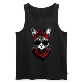 Cute Cat Mom Cat Lover Style - Men's Premium Organic Tank Top - black - Front - AI Model Male 178 light (178cm)