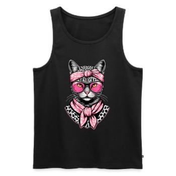 Cute Cat Mom Cat Lover Mom Style - Men's Premium Organic Tank Top - black - Front - AI Model Male 178 light (178cm)
