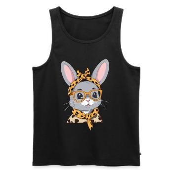 Maman Lapin Mignon Lapin Mère Mignon Lapin de Pâques - Débardeur bio Premium Homme - noir - Devant - Michal (187cm)