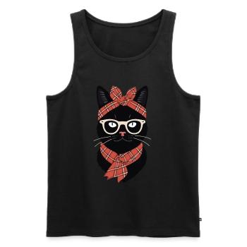 Cute Cat Mom Cat Lover Mom Style - Men's Premium Organic Tank Top - black - Front - AI Model Male 178 light (178cm)