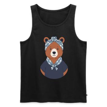 Funny Mama Bear Motif for Mother Bear Fans - Men's Premium Organic Tank Top - black - Front - AI Model Male 178 light (178cm)