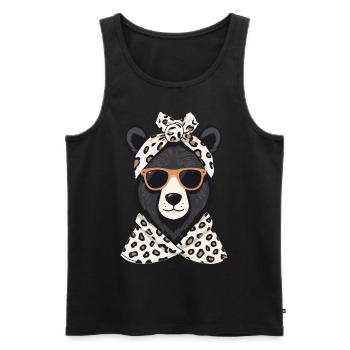 Funny Mama Bear Mother Bear Bear Lover - Men's Premium Organic Tank Top - black - Front - AI Model Male 178 light (178cm)