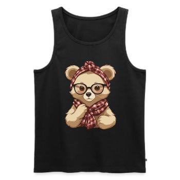 Funny Mama Bear Mother Bear Bear Lover - Men's Premium Organic Tank Top - black - Front - AI Model Male 178 light (178cm)