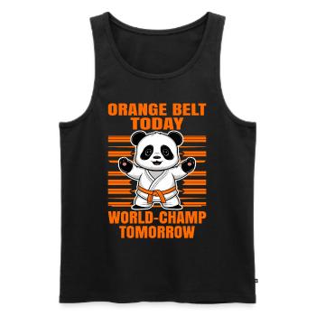 Gelber Gürtel heute Weltmeister morgen. Judo Shirt - Männer Premium Bio Tank Top - Schwarz - Vorne - AI Model Male 178 light (178cm)