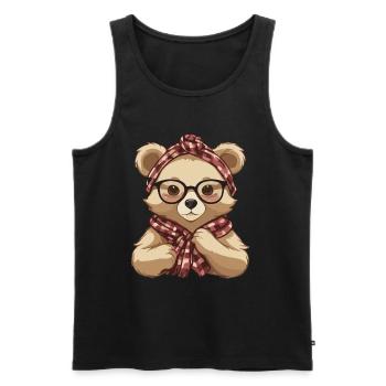 Funny Mama Bear Mother Bear Bear Lover - Men's Premium Organic Tank Top - black - Front - AI Model Male 178 light (178cm)
