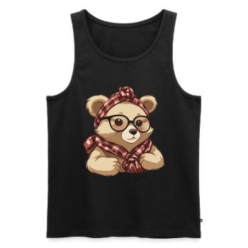 Funny Mama Bear Mother Bear Bear Lover - Men's Premium Organic Tank Top - black - Front - AI Model Male 178 light (178cm)