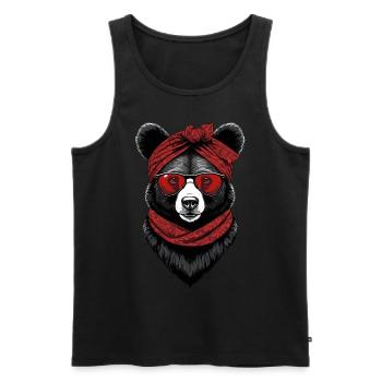 Funny Mama Bear Mother Bear Bear Lover - Men's Premium Organic Tank Top - black - Front - Michal (187cm)