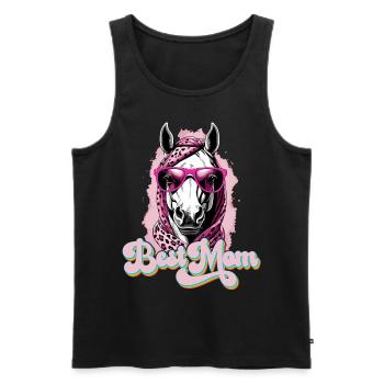 Mama Pferd Stilvolle Pferdeliebe Design - Männer Premium Bio Tank Top - Schwarz - Vorne - Michal (187cm)