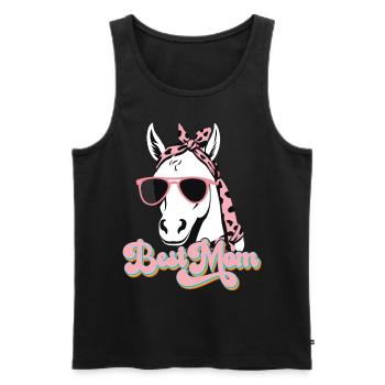 Maman Cheval Cheval Amant Maman Amour Élégant - Débardeur bio Premium Homme - noir - Devant - Michal (187cm)