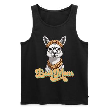Llama Loving Mom Funny Mom Design - Men's Premium Organic Tank Top - black - Front - AI Model Male 178 light (178cm)