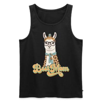 Llama Loving Mom Funny Mom Design - Men's Premium Organic Tank Top - black - Front - AI Model Male 178 light (178cm)