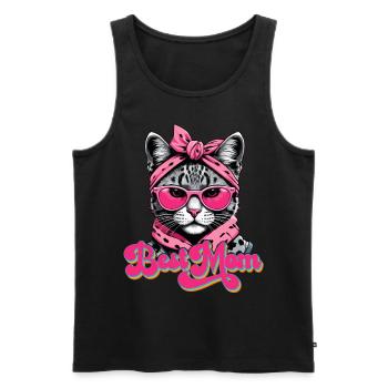 Best Mom Cute Cat Mom Style - Men's Premium Organic Tank Top - black - Front - AI Model Male 178 light (178cm)