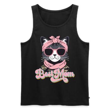 Cat Mom With Style Best Mom Cute Cat - Men's Premium Organic Tank Top - black - Front - AI Model Male 178 light (178cm)