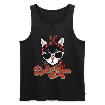 Meilleure Maman Chat Mignon Maman Élégant - Débardeur bio Premium Homme - noir - Devant - Michal (187cm)