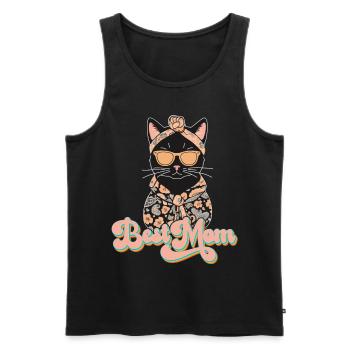Meilleure Maman Chat Mignon Maman Élégant - Débardeur bio Premium Homme - noir - Devant - Michal (187cm)