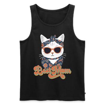 Meilleure Maman Chat Mignon Maman Élégant - Débardeur bio Premium Homme - noir - Devant - Michal (187cm)