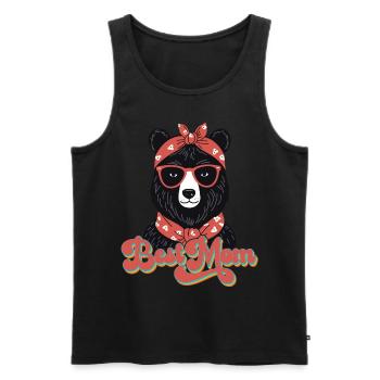 Meilleure maman drôle maman ours mère ours design - Débardeur bio Premium Homme - noir - Devant - Michal (187cm)