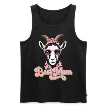 Best Mom Funny Mom Goat Perfect For Mother's Day - Men's Premium Organic Tank Top - black - Front - AI Model Male 178 light (178cm)